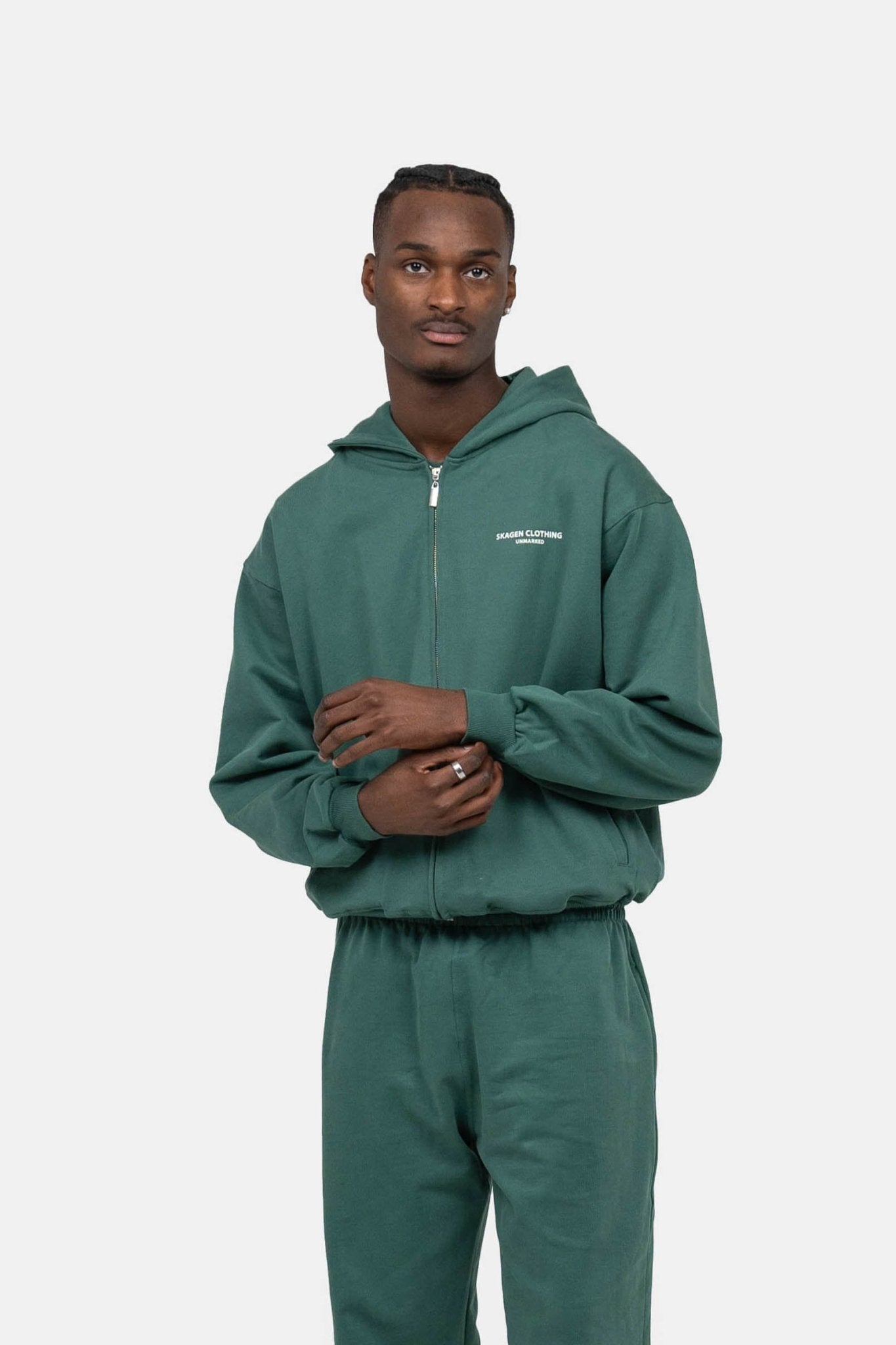 UNMARKED Zip-Hoodie Grøn | Skagen-clothing.dk